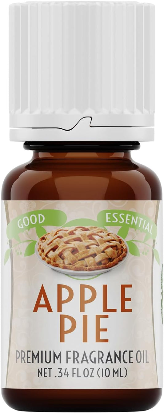 Good Essential Professional Apple Pie Fragrance Oil 10ml for Diffusers, Candles, Soaps, Lotions, Perfume, 0.33 fl oz