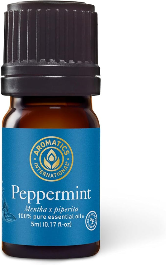Aromatics International Premium Organic Peppermint Essential Oil 5ml | 100% Pure Essential Oil for Diffusion & Aromatherapy