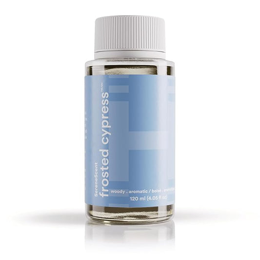 Homedics SereneScent Waterless Diffuser Oil Refill — Frosted Cypress (120ml). Invigorating Home Fragrance. Compatible with SereneScent Diffusers. Easy Twist Plug & Play