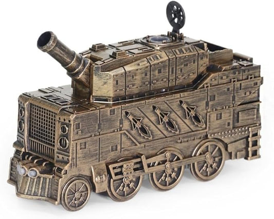 Essential Oil Diffuser, Tank Diffuser 300ML Essential Oil Diffuser, Flame Effect Cool Mist Humidifier, 2 Spray Modes, Retro Train-Shaped Aroma Diffuser for Home,Bedroom,Office,Yoga(Bronze)