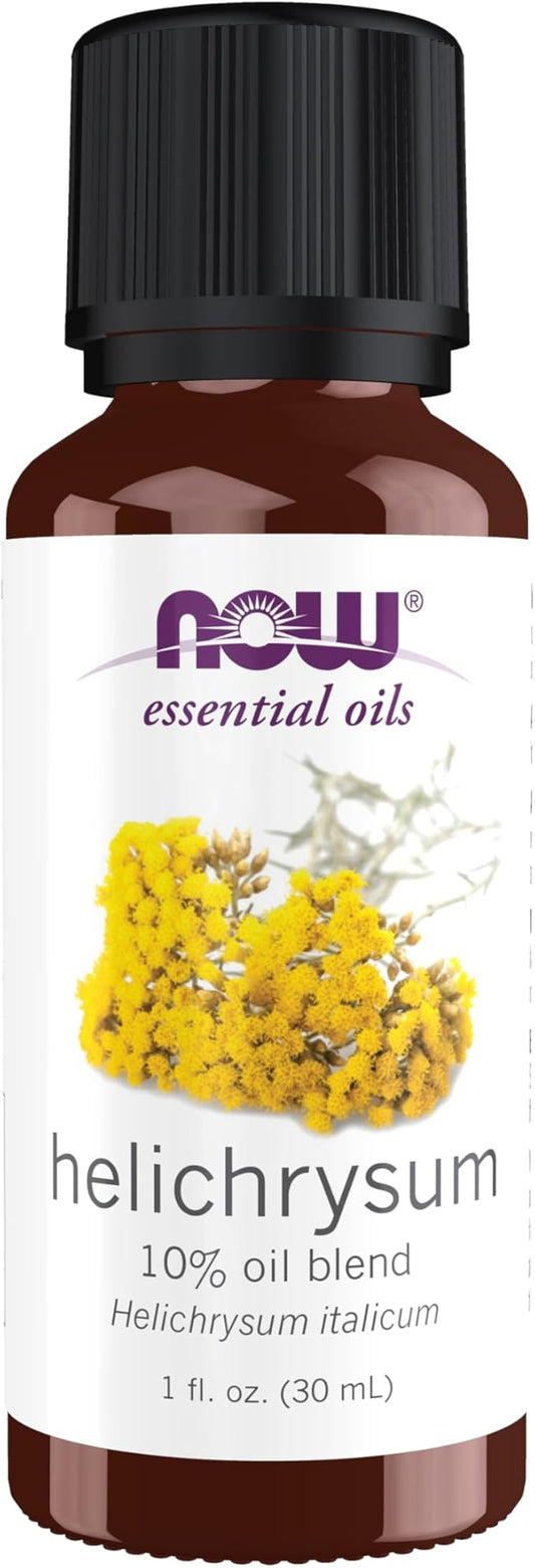 NOW Essential Oils, Helichrysum Oil Blend, Soothing Aromatherapy Scent, Steam Distilled, 100% Pure, Vegan, Child Resistant Cap, 1-Ounce