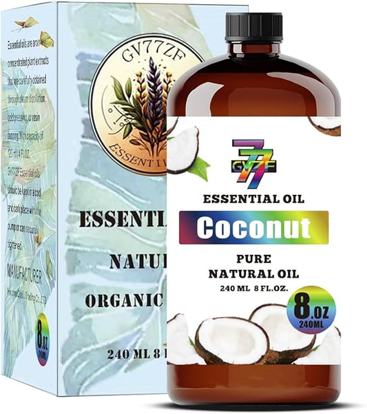 Coconut Essential Oil - GV77ZF Coconut Oils for Diffusers, Humidifiers, DIY Candles, Soap, Cleaning, Home, Office, Yoga, Massage, Gifts - 8 fl oz (240 ml)
