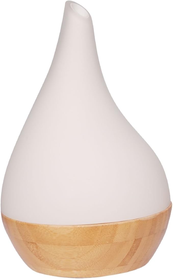 EcoGecko Essential Oil Diffuser Aromatherapy Oil Diffuser Solid Wood Bamboo Wood with Glass Top, Ultrasonic Cool Mist Oil Diffuser with Soft Color Changing Lights, Waterless Auto Shut-Off