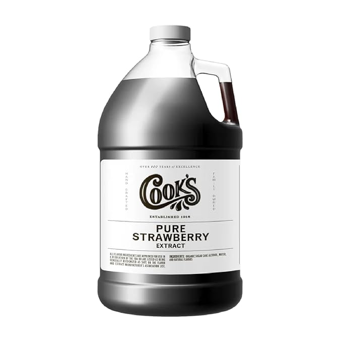 Cook's, Natural Strawberry Extract, for Baking, Tarts, Pies, Candies, Syrup, 128 Ounces (1 Gallon)