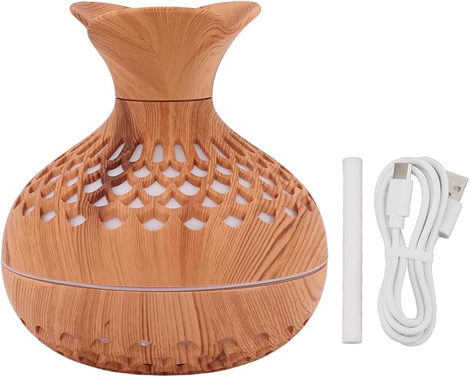 300ml Mini Humidifier,Low Noise Aroma Air Diffuser Humidifier with USB Design,Desktop Noiseless Air Purification Cool Mist Humidifier for Home car Bedroom Office(Amber)