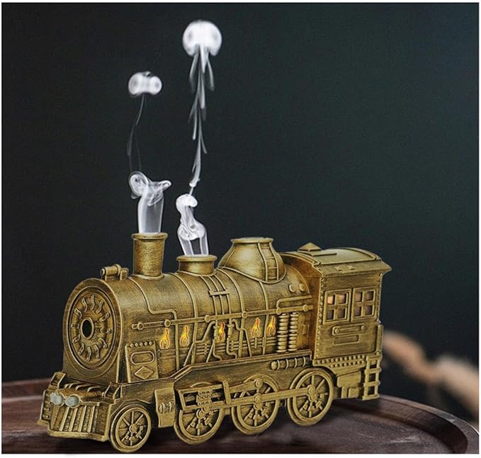 Steam Train Diffuser 300ml Aromatherapy Essential Oil Diffuser and Humidifier with Dual-Color LED Light, 2 Mist Modes, Christmas Locomotive Train Aroma Diffuser Gift Air Purifier for Home Office