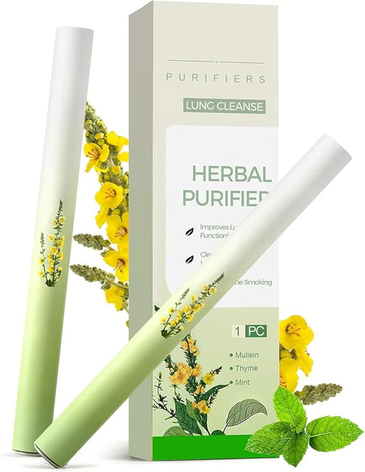 Mullein Herbal Diffuser Pen, Natural Mullein/Thyme/Mint Extracts, Oral Freshening & Soothing, 600 Uses per Stick (2PCS)