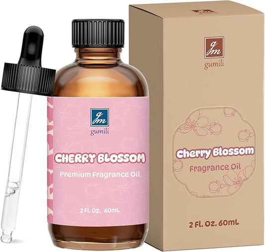 GM Gumili Cherry Blossom Fragrance Oil 2 Oz, Natural Scent Oil for Home Essential Oils Diffuser, Candle Making, Soap Making, DIY Body Oils, Perfume, Body Mist, Spray - Hotel Scent