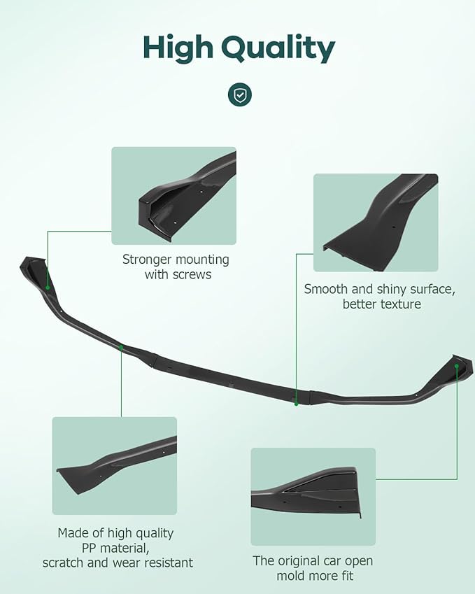 SCITOO Front Lip Spoiler Fits for 2014-2016 for Lexus is-Series F-Sport Glossy Black Front Bumper Lip