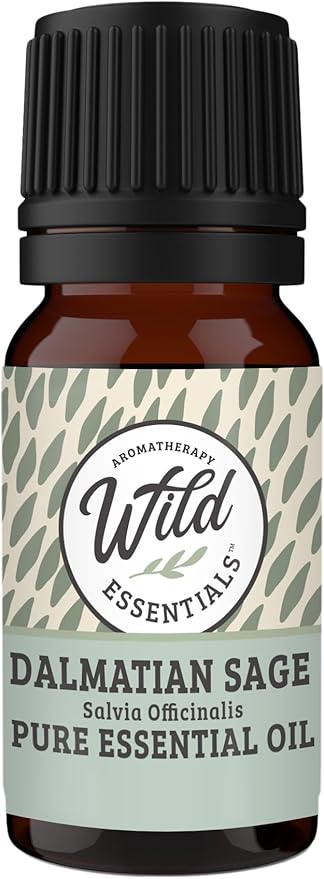 Wild Essentials Dalmatian Sage 100% Pure Essential Oil - 10ml, Premium Grade, Made and Bottled in The USA, Stimulating, Stress, Fatigue