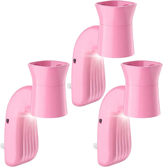 3 Pack Wall Fragrance Plug in with Night Light Compatible with Bath & Body Works Wallflowers, Plug in Aromatherapy Diffuser for Bedroom, Home Fragrance, Relaxing Atmosphere - Pink
