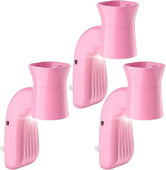 3 Pack Wall Fragrance Plug in with Night Light Compatible with Bath & Body Works Wallflowers, Plug in Aromatherapy Diffuser for Bedroom, Home Fragrance, Relaxing Atmosphere - Pink