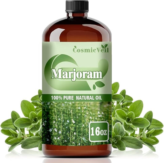 Marjoram Essential Oil Marjoram Oil for Aroma Diffuser,Humidifier,Home Fragrance,Cleaning,Body Care,Massage,Yoga,DIY Candle,DIY Soap CosmicVeil（Marjoram，16 Fl Oz (Pack of 1)）