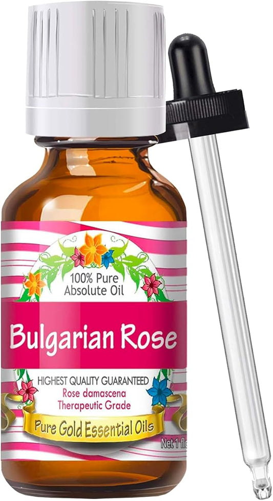 Pure Gold Essential Oils Rose Absolute (Bulgarian) Essential Oil - 1 Fluid Ounce