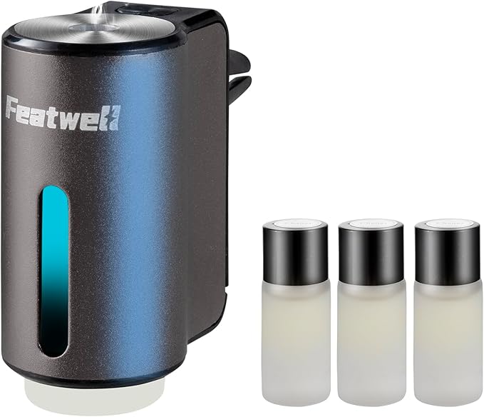 FeatWell Car Aromatherapy/Fragrance car Air fresheners/Humidifier Essential Oil Diffuser for Vehicle (Grey)