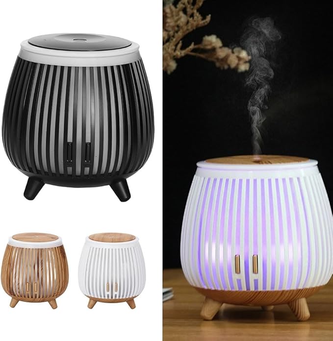 Humidifier and Essential Oil Diffuser with LED Mood Lighting, Low Noise, Auto Shut-Off, Compact USB Powered Aroma Air Freshener(White)