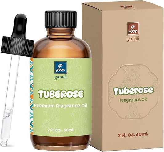 GM Gumili Tuberose Fragrance Oil 2 Oz, Natural Scent Oil for Home Essential Oils Diffuser, Candle Making, Soap Making, DIY Body Oils, Perfume, Body Mist, Spray - Floral Scent