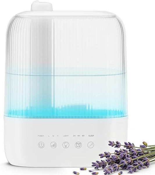 Electactic 3L Top Fill Humidifier, Essential Oil Diffuser & Cool Mist Humidifiers, Smart Humidity Control, Quiet Ultrasonic, 360° Nozzle, 7-Color Light for Bedroom, Home Office