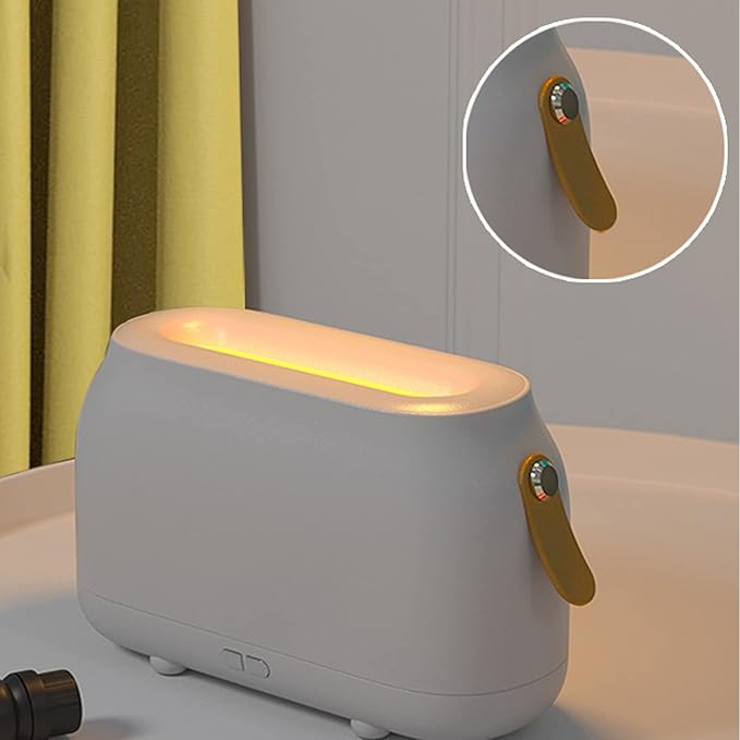 180ml Flame Humidifier Diffuser, USB Flame Air Diffuser with Vivid Flame Light Effect, Dual Mode Lighting for Bedroom Office Living Room, Low Noise Mist Humidifier for Skin Hydrati