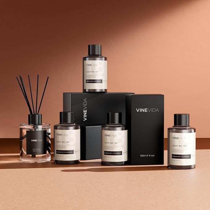 VINEVIDA [128 Fl Oz] Scent NO. 1200 Fragrance Oil for Cold Air Diffusers, Aromatic Notes of Aniseed, Incense, Balm & Patchouli Essential Oils for Diffuser Oil Refill & Air Freshener Spray