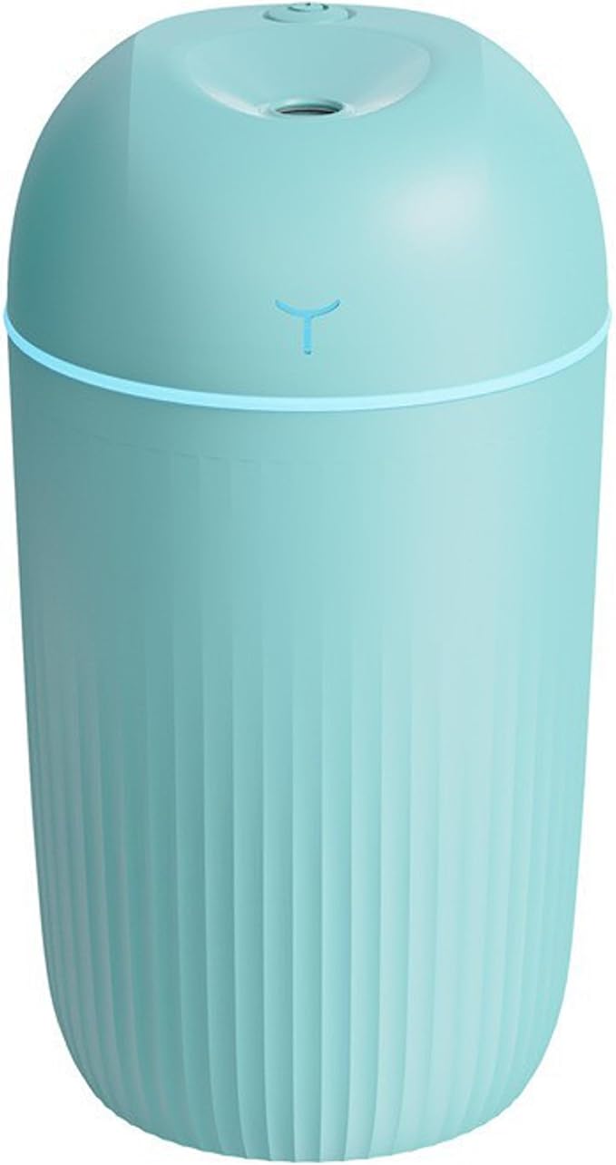 Mini USB Humidifier - Large Capacity, Ultra-Quiet 20dB, 2 Modes (Continuous/Intermittent) with Anti-Dry Burn & Night Light, Nano Mist for Room/Car/Office Desk (<10㎡) (Sky Blue, 420ml)
