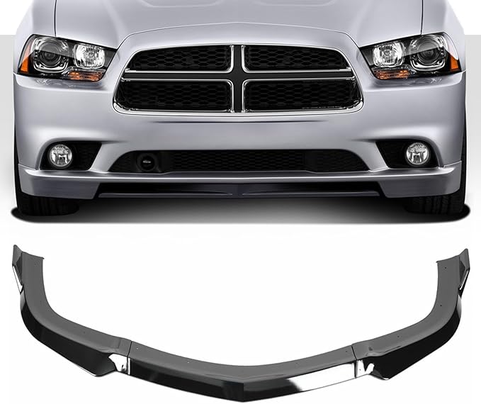 SCITOO Front Lip Spoiler Fits for 2011-2014 for Dodge Charger Glossy Black Front Bumper Lip