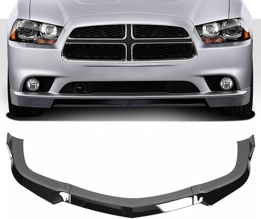 SCITOO Front Lip Spoiler Fits for 2011-2014 for Dodge Charger Glossy Black Front Bumper Lip