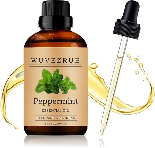 Peppermint Essential Oil 60ML - 100% Pure and Natural Oils for Aromatherapy Diffuser - 2 Fl Oz/Peppermint