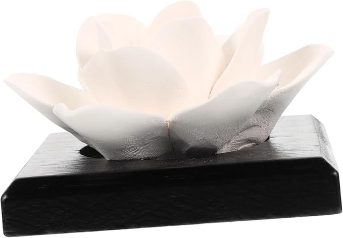 Holibanna Car Incense Diffuser Ceramic Air Perfume Decor Lotus Scent Diffuser for Vehicle and Safe Material Smooth Surface for Office Bedroom Yoga Meditation