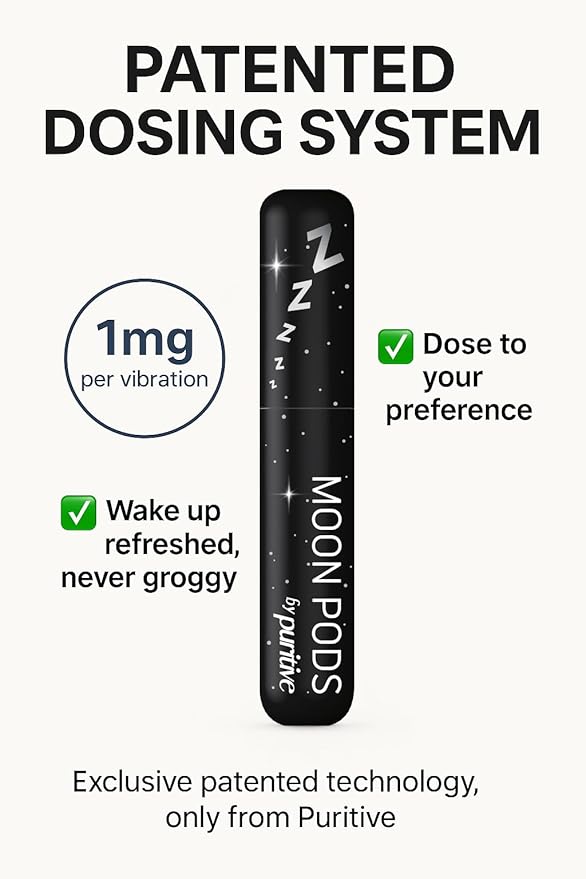 Melatonin Diffuser for Sleep Support – Natural Sleep Aid & Stress Relief Diffuser – Nicotine-Free, Non-Habit Forming – Reusable & Portable Melatonin Diffuser – Lavender & Chamomile Aroma