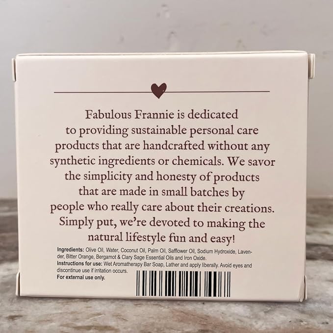 Fabulous Frannie Anxious Herbal Essential Oil Soap Gift Set Each Made with Pure Essential Oils Lavender, Bitter Orange, Bergamot and Clary Sage 4 Ounce (Pack of 2)