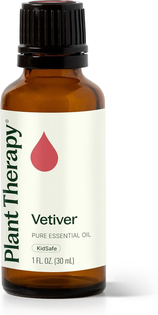 Plant Therapy Vetiver Essential Oil 30 mL (1 oz) 100% Pure, Undiluted, Relaxing Aromatherapy for Better Sleep
