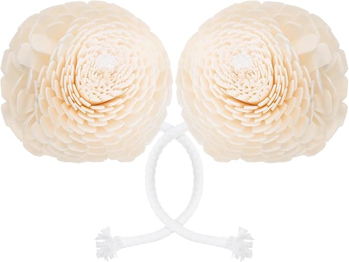 Small Aromatherapy Flower Diffuser Head 2pcs with Cotton Wick for Essential Oil Diffuser Replacement for Home and Office