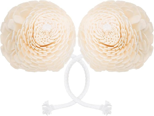 GLEAVI Aroma Diffuser Flower Replacement 2pcs Small Essential Oil Diffusers with Cotton Rope for Home Aromatherapy Decor