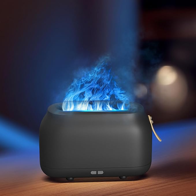 Topyond Flame Diffuser Essential Oil Diffuser Aromatherapy Humidifier, USB Powered Fireplace Humidifier for Home Office Yoga, Low Noise