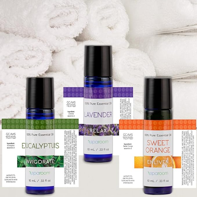 SpaRoom Aromatherapy 100% Pure Essential Oils for Diffusers and Air Freshners, Lively Collection, Set of 3