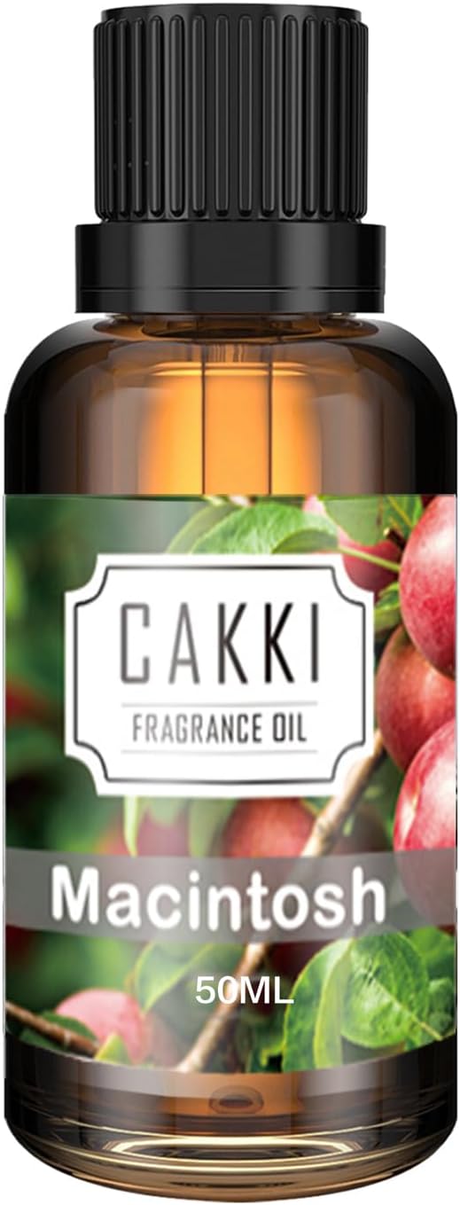 Essential Oils for Diffusers for Home, Scent-Macintosh, Single Large Size 50ml, CAKKI Fragrance Oils, for Candle Making, for Soap Making, Diffuser Oil Scents