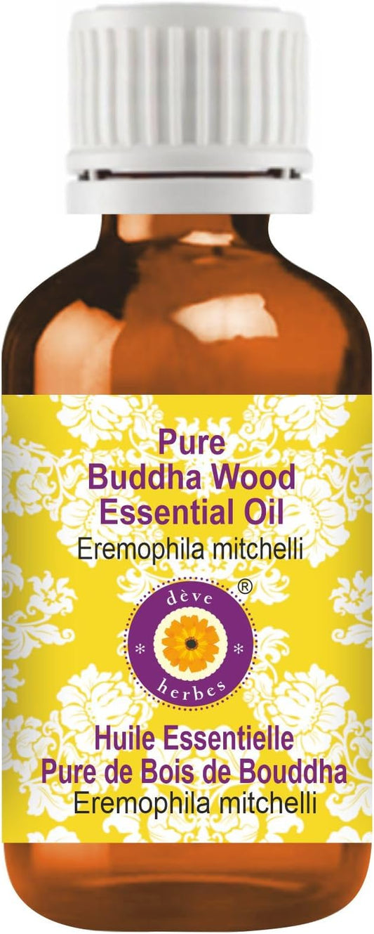 Deve Herbes Pure Buddha Wood Essential Oil (Eremophila mitchelli) Steam Distilled 30ml (1 oz)