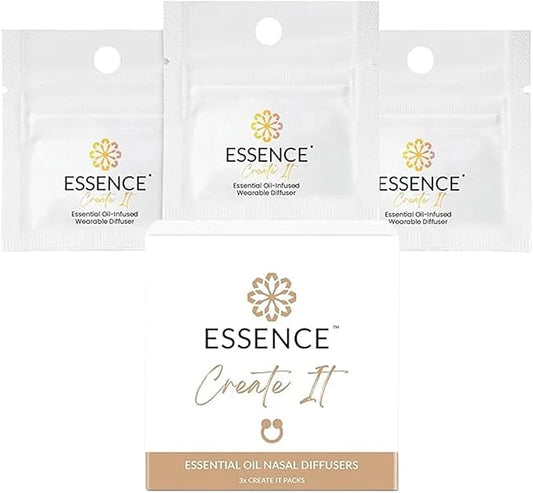 Essence Nasal Diffuser Ring | Solid Scents Essential Oils | Aromatherapy Nose Ring | Personal Scent Clip for Travel, Work & Everyday Use | Made in USA | Create It | 3 Pack