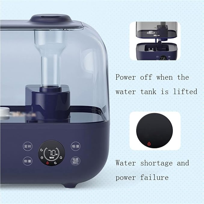 5L Large Capacity Humidifier Home Mute Smart Constant Humidity Timing Humidifier, Waterless Automatic Power Off, Top Fill Oil Diffuser with Adjustable -360° Rotation Nozzle Cool Mist Humidi