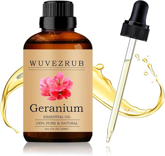Geranium Essential Oil 120ML - 100% Pure and Natural Oils for Aromatherapy Diffuser - 4 Fl Oz/Geranium