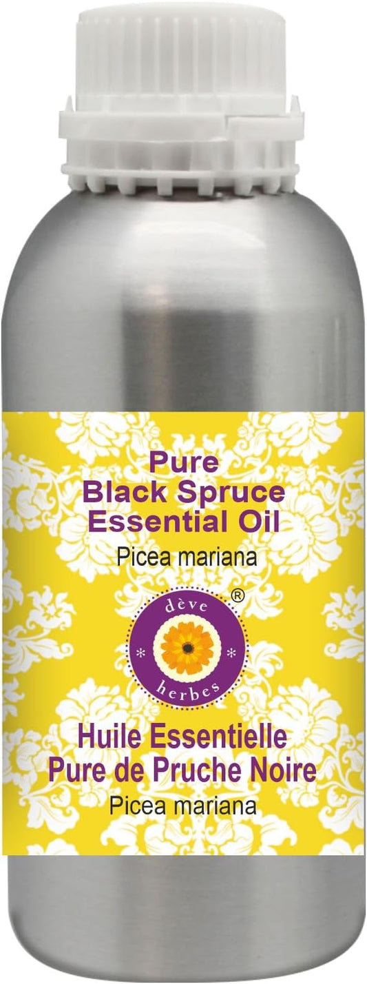 Deve Herbes Pure Black Spruce Essential Oil (Picea Mariana) Steam Distilled 300ml (10 oz)