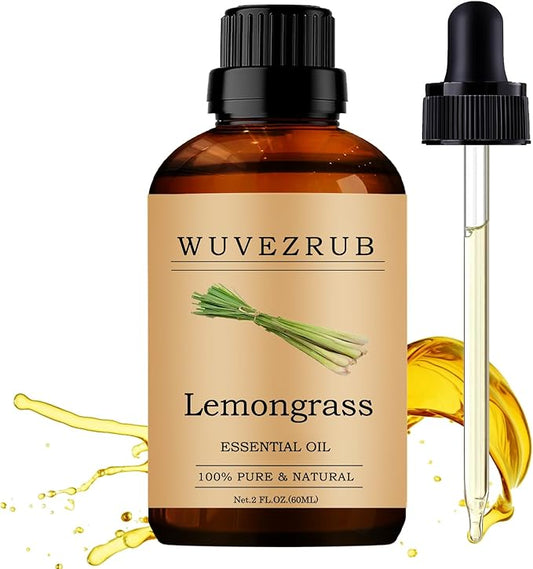 Lemongrass Essential Oils 60ML, 100% Pure and Natural Essential Oil for Aromatherapy Diffuser - 2 Fl Oz/Lemongrass