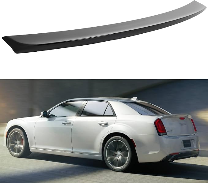 SCITOO 1PC Spoiler Wing 2011-2023 for Chrysler 300 Accessories Glossy Black Rear Trunk Spoiler Wing Punch-Free Installation for Most Cars