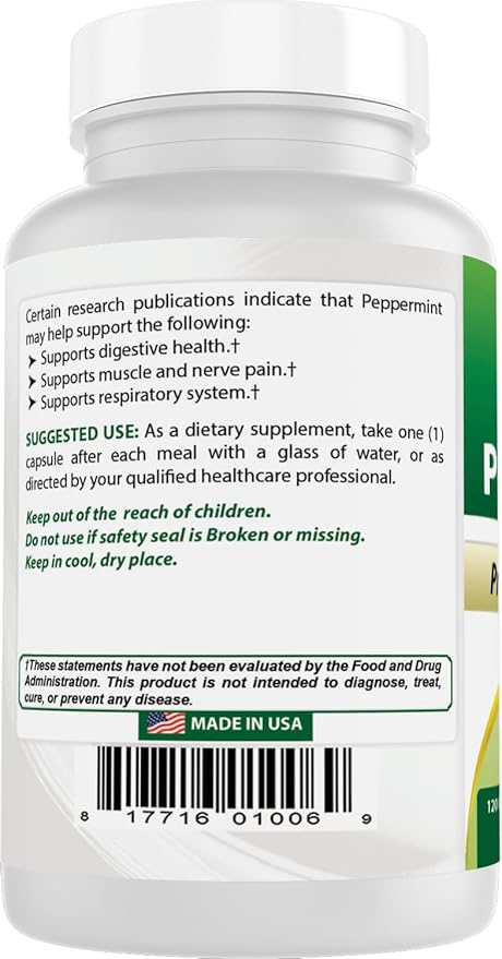 Best Naturals Peppermint Oil 250 mg 120 Capsules (120 Count (Pack of 2))