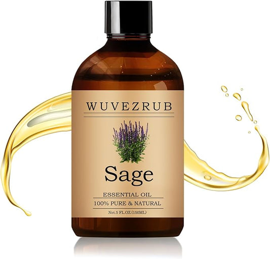 Sage Essential Oil– Huge 5 Fl Oz, 100% Pure and Natural Essential Oils for Diffuser, Aromatherapy, Soap and Candle Making, Premium Grade Sage Oil-150ML