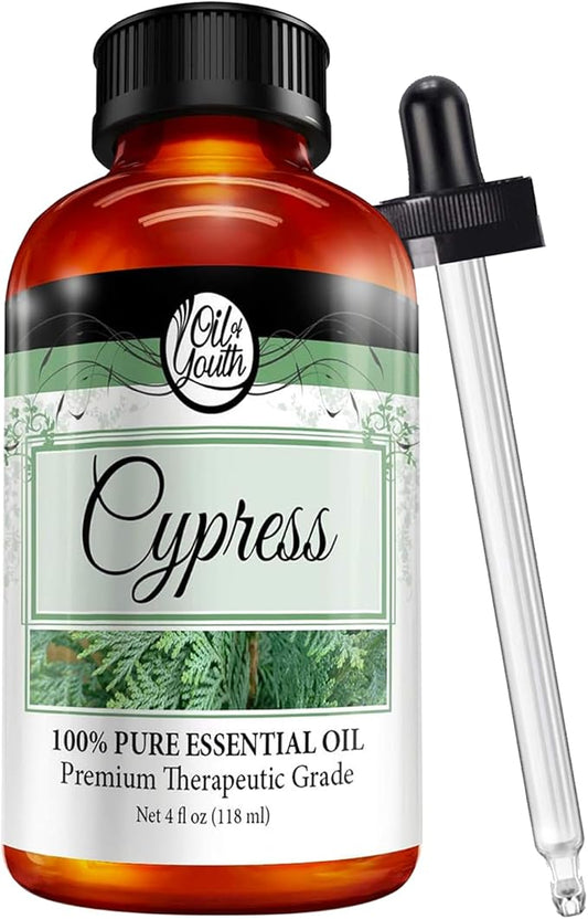 Oil of Youth Cypress Essential Oil 4 oz – Therapeutic Grade Aromatherapy Oil