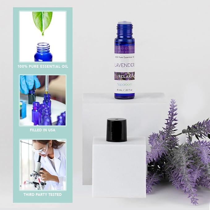 SpaRoom Aromatherapy 100% Pure Essential Oils for Diffusers and Air Freshners, Relax Lavender, 10 mL