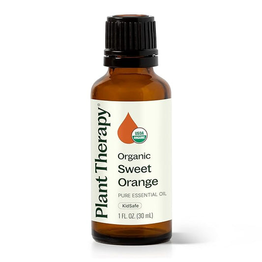 Plant Therapy Organic Sweet Orange Essential Oil, 30 mL (1 oz), 100% Pure Essential Oil, USDA Certified Organic, Great Fresh Citrus Aroma
