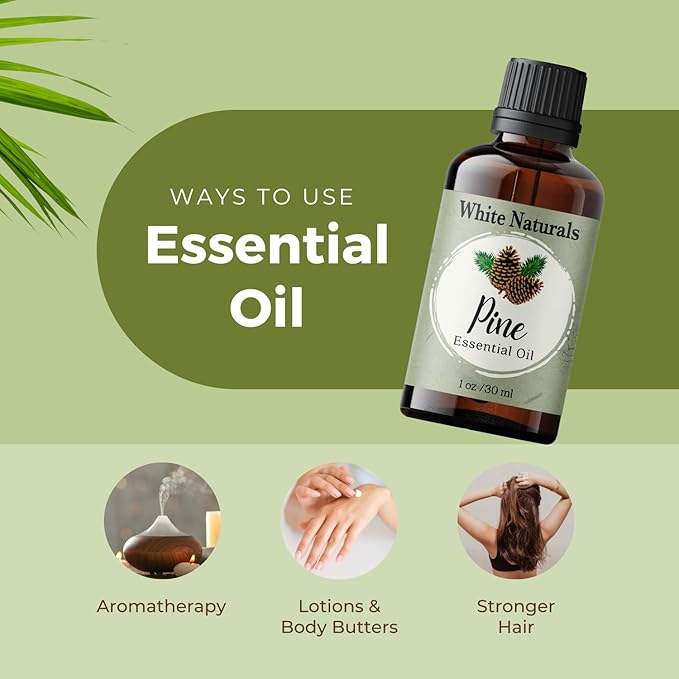 Pure Pine Essential Oil, Woodsy and Fresh to Relax and Cleaner Air - Natural, Undiluted, Premium Therapeutic Grade, Perfect for Aromatherapy, Diffuser, Skin, DIY Candle Making 1 oz Bottle with Dropper